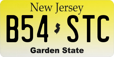 NJ license plate B54STC