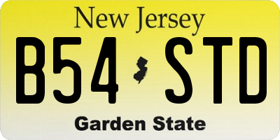 NJ license plate B54STD