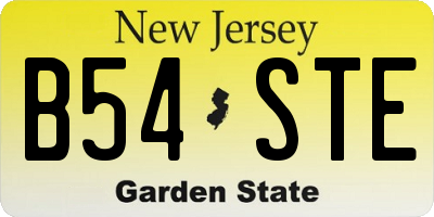 NJ license plate B54STE