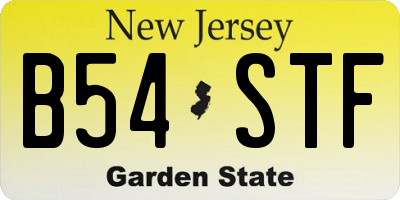 NJ license plate B54STF