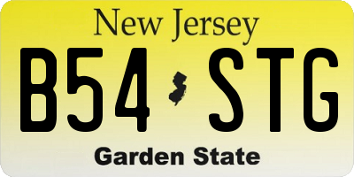 NJ license plate B54STG