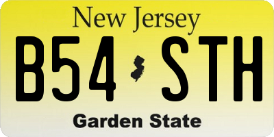 NJ license plate B54STH