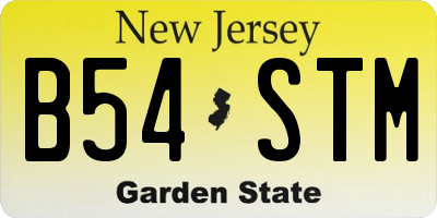 NJ license plate B54STM