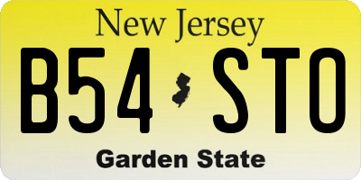 NJ license plate B54STO