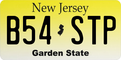 NJ license plate B54STP