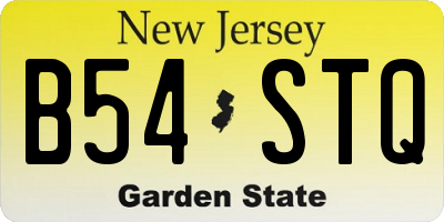 NJ license plate B54STQ