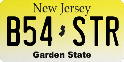 NJ license plate B54STR