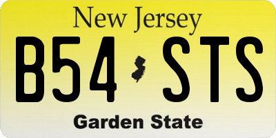 NJ license plate B54STS