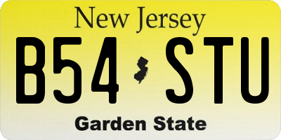 NJ license plate B54STU