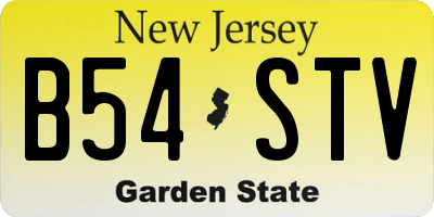 NJ license plate B54STV