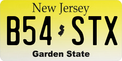 NJ license plate B54STX