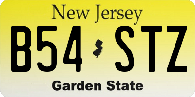 NJ license plate B54STZ