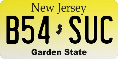 NJ license plate B54SUC