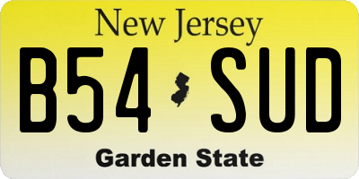 NJ license plate B54SUD