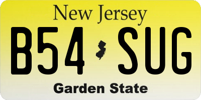 NJ license plate B54SUG