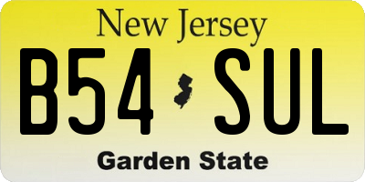NJ license plate B54SUL