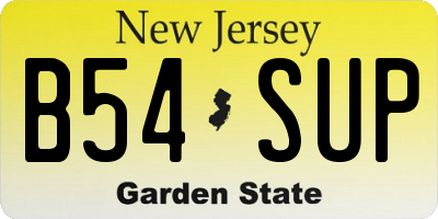 NJ license plate B54SUP