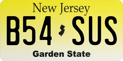 NJ license plate B54SUS