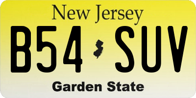 NJ license plate B54SUV