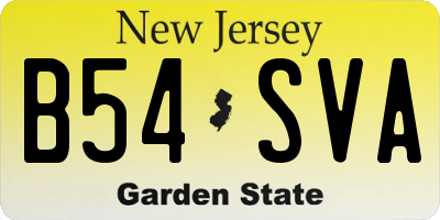 NJ license plate B54SVA