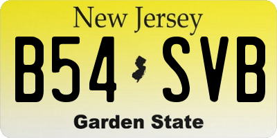 NJ license plate B54SVB