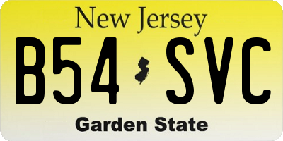 NJ license plate B54SVC
