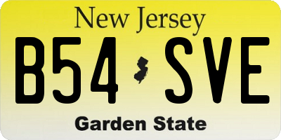 NJ license plate B54SVE