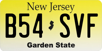 NJ license plate B54SVF