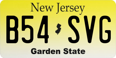 NJ license plate B54SVG