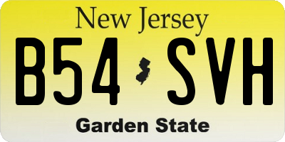 NJ license plate B54SVH