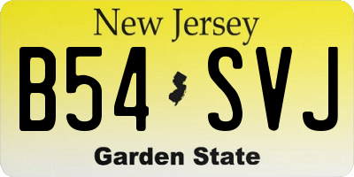 NJ license plate B54SVJ