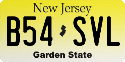 NJ license plate B54SVL
