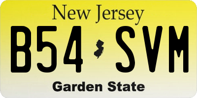 NJ license plate B54SVM