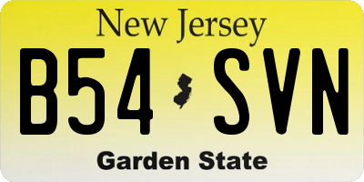 NJ license plate B54SVN