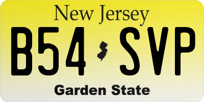 NJ license plate B54SVP