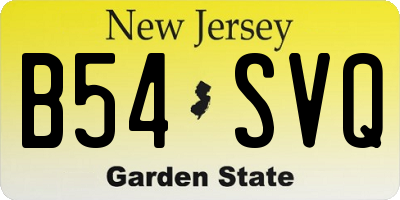 NJ license plate B54SVQ