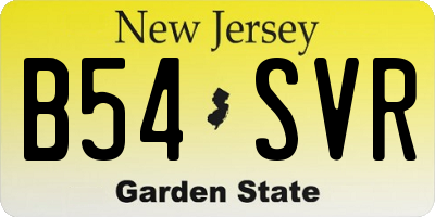 NJ license plate B54SVR