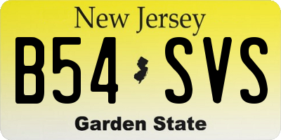 NJ license plate B54SVS