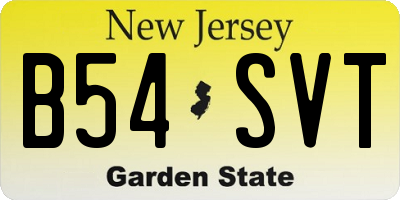 NJ license plate B54SVT