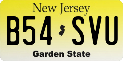 NJ license plate B54SVU