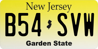 NJ license plate B54SVW