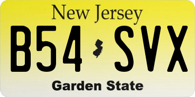 NJ license plate B54SVX