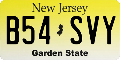 NJ license plate B54SVY