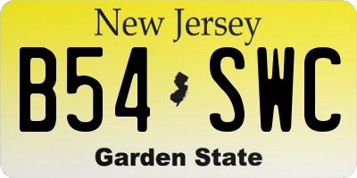 NJ license plate B54SWC