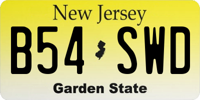 NJ license plate B54SWD