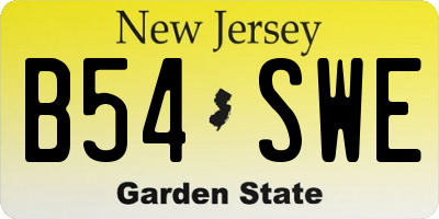 NJ license plate B54SWE