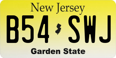 NJ license plate B54SWJ