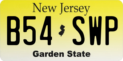 NJ license plate B54SWP