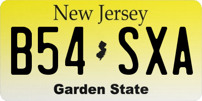 NJ license plate B54SXA