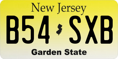 NJ license plate B54SXB